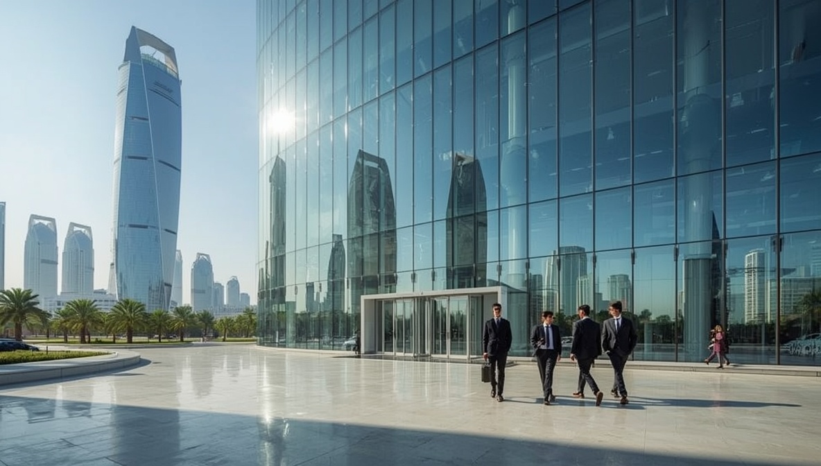 Modern corporate headquarters building in Riyadh Saudi Arabia